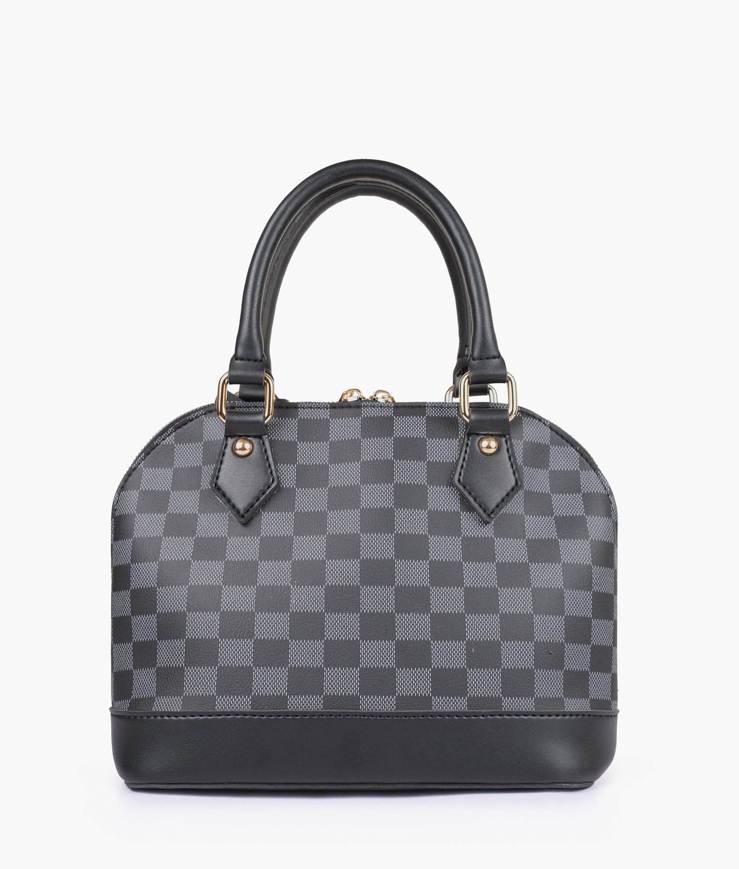 Black dome satchel handbag
