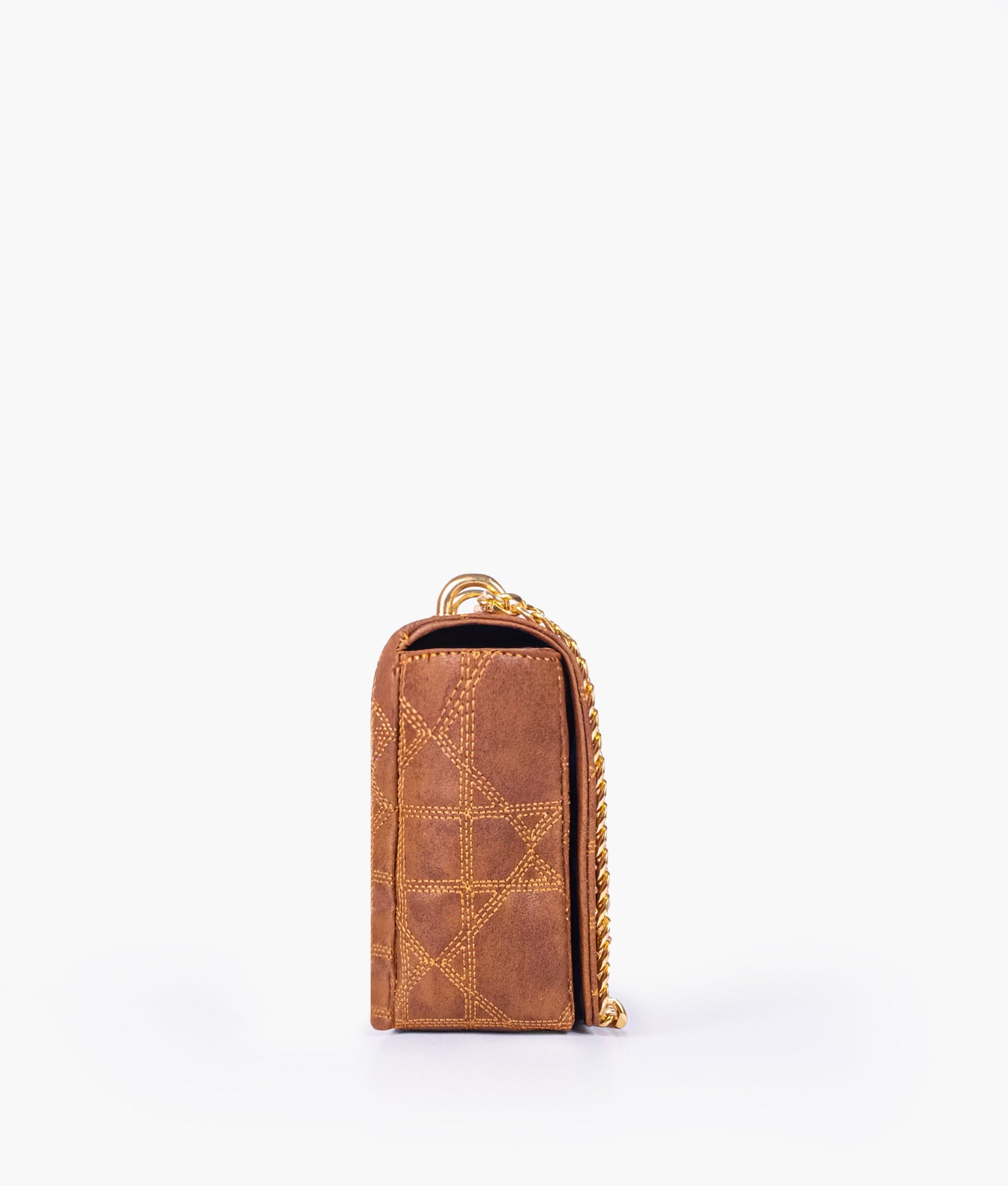 Brown quilted chain purse