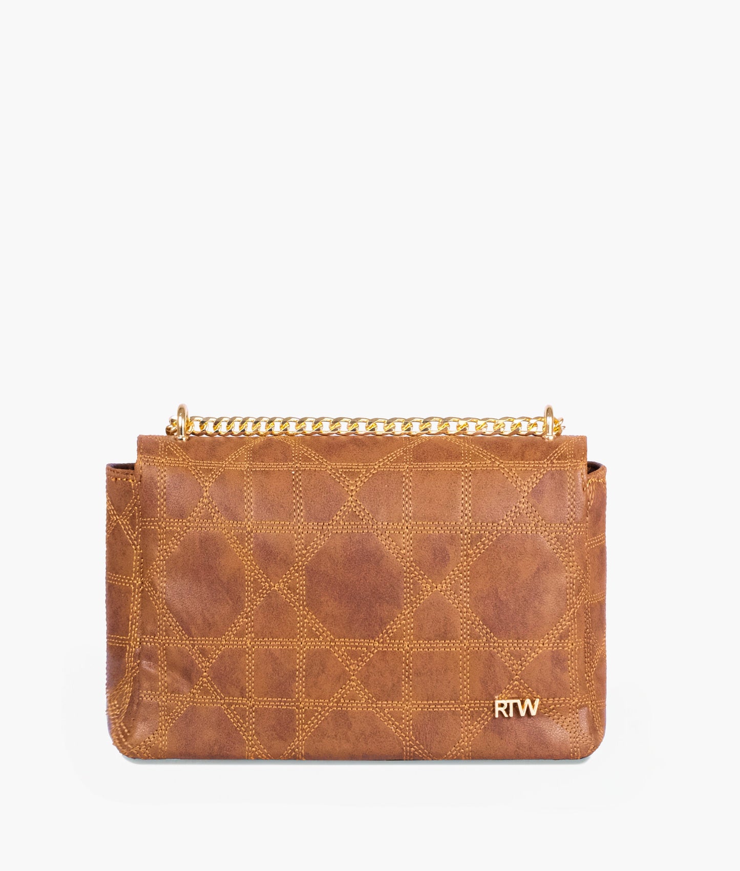 Brown quilted chain purse