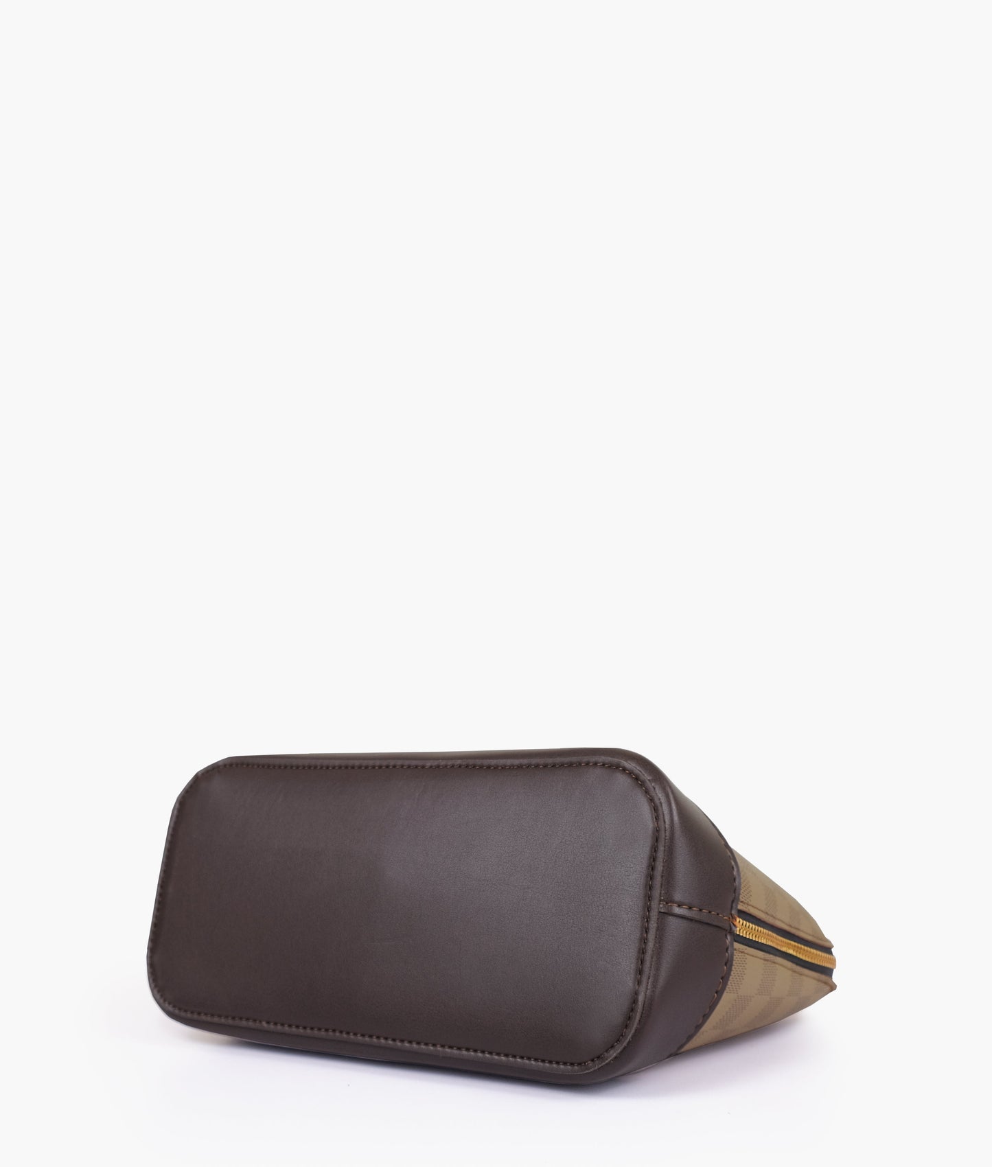 Brown dome satchel handbag