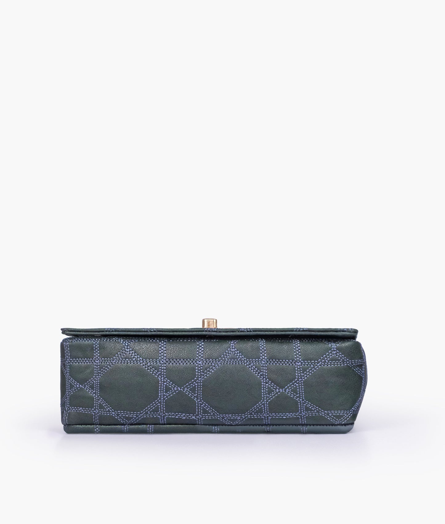 Navy blue quilted chain purse