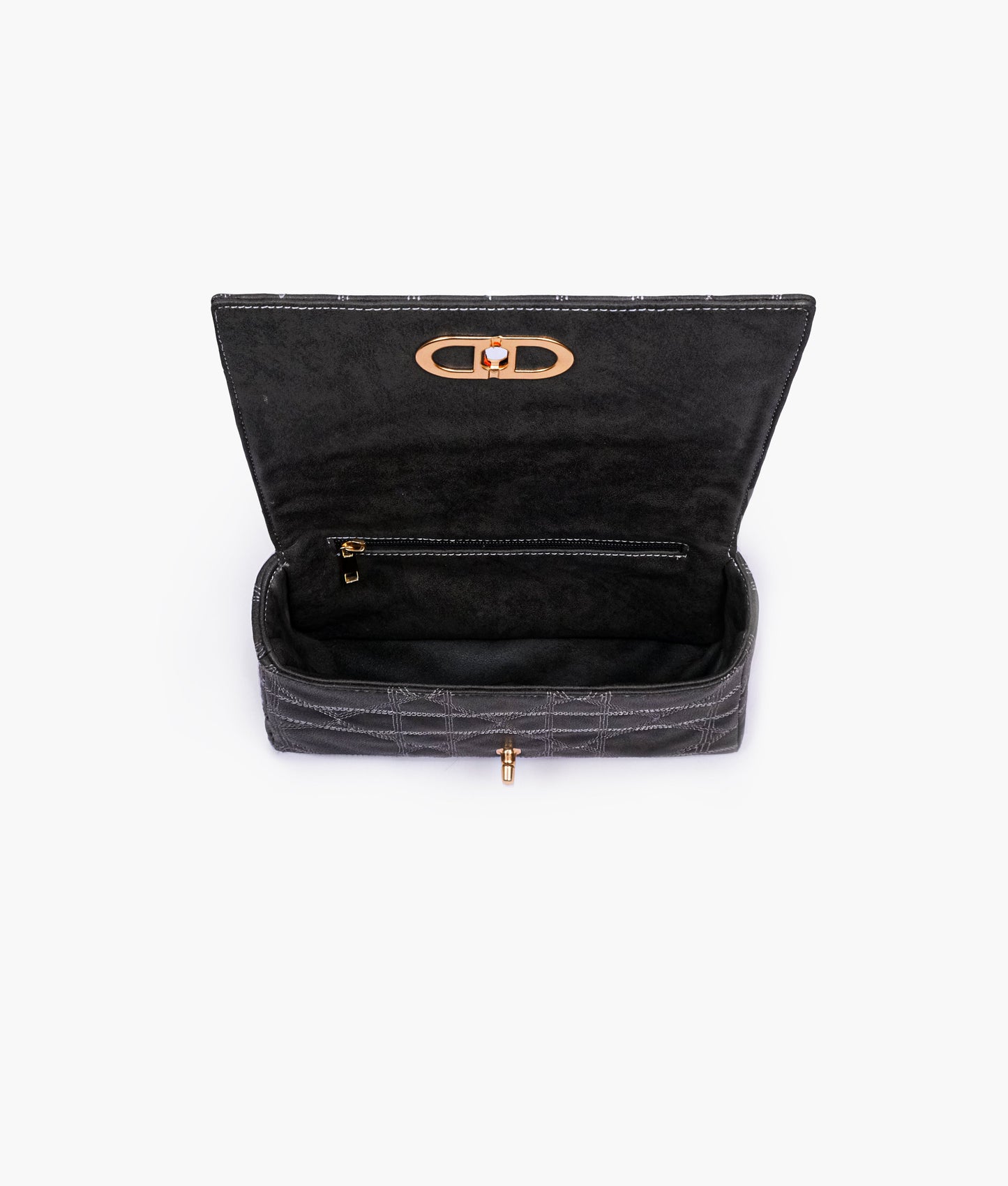 Black quilted chain purse