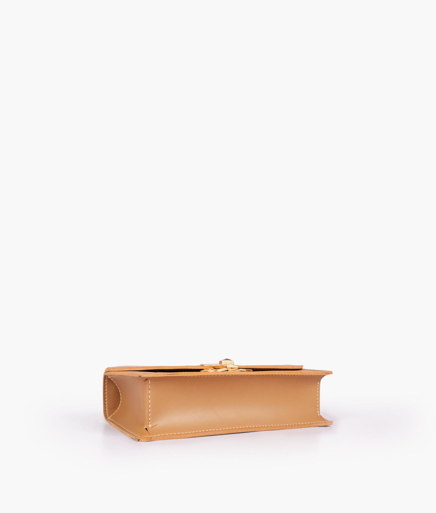 Coffee east-west shoulder bag with half chain