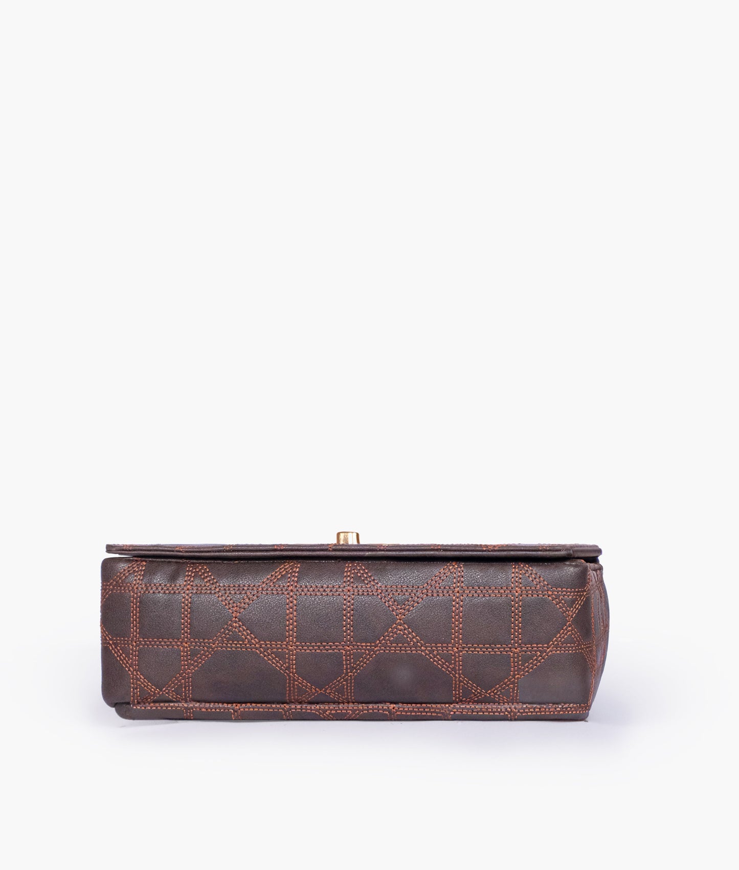 Dark brown quilted chain purse