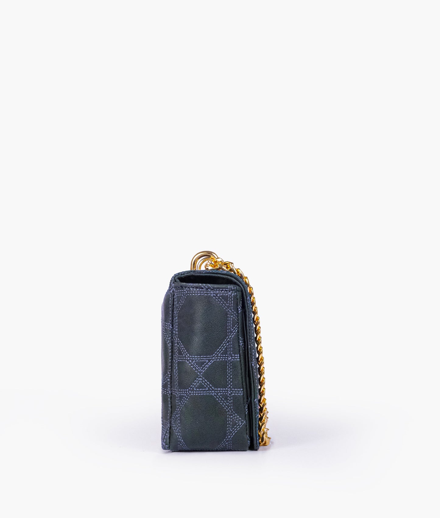 Navy blue quilted chain purse