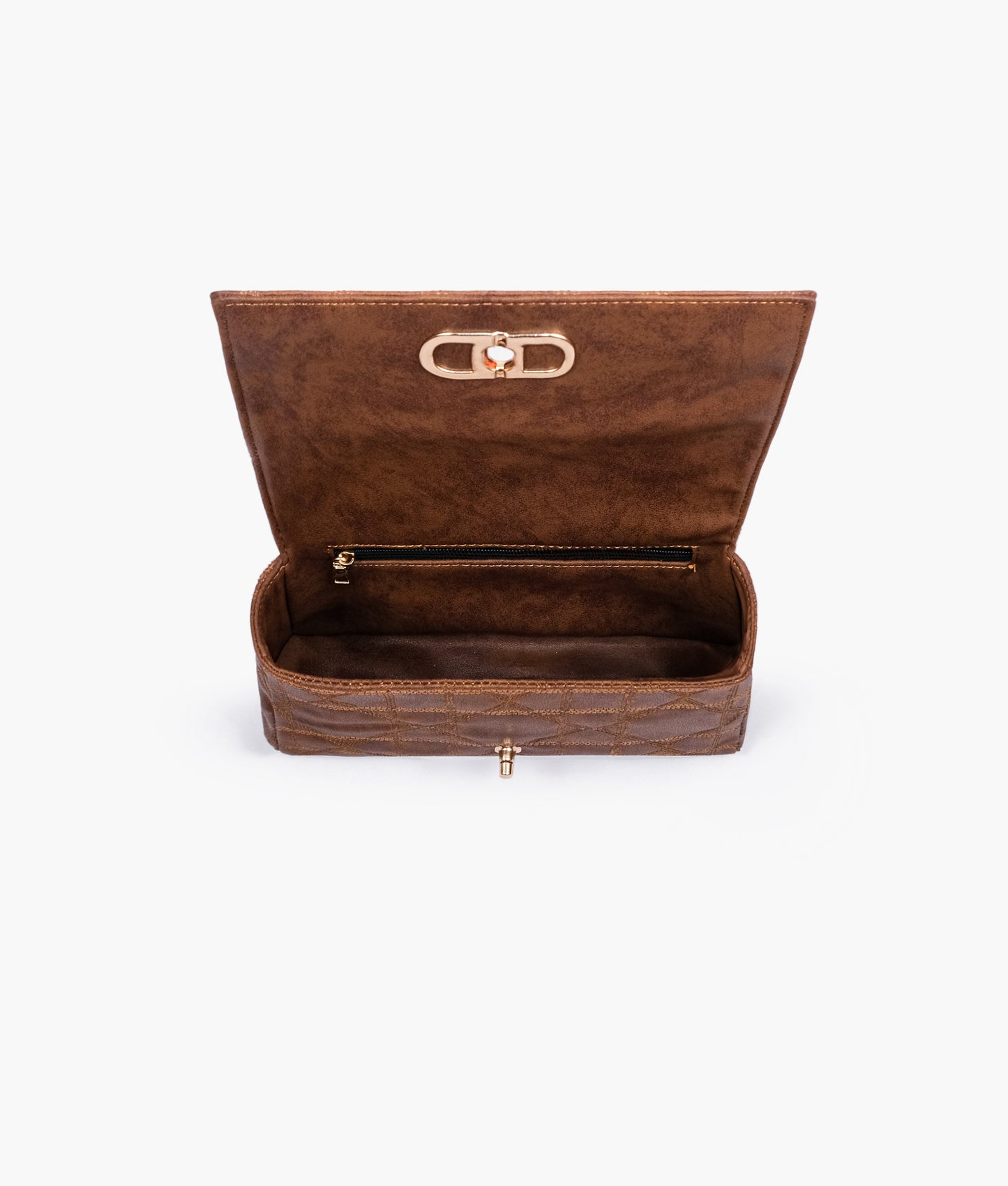 Brown quilted chain purse