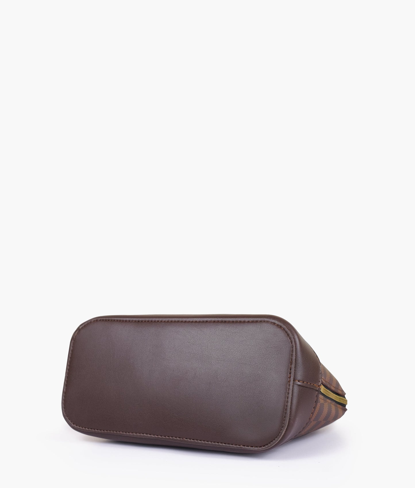 Dark brown dome satchel handbag
