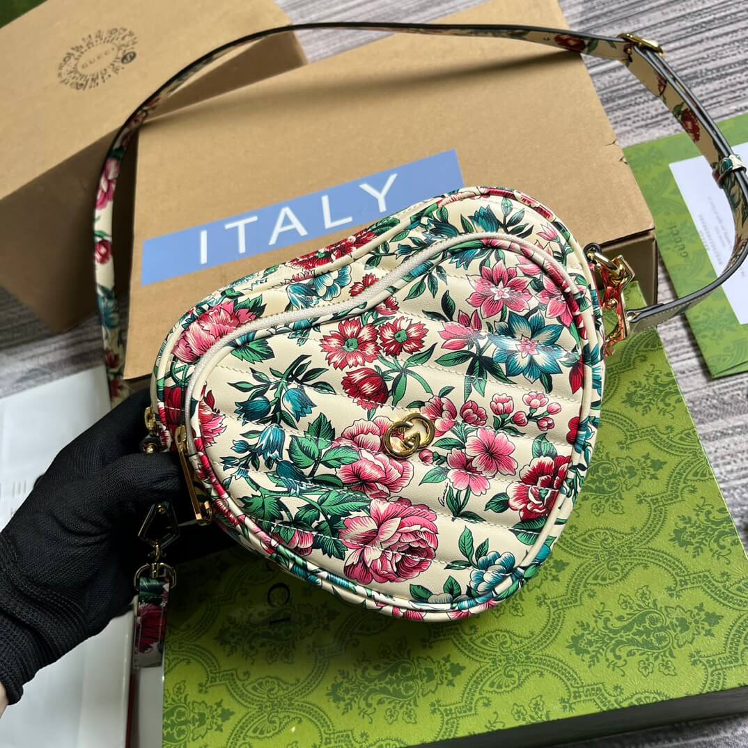 VBS 740355 Mini Heart Shoulder Bag 20cm white Rose Pink