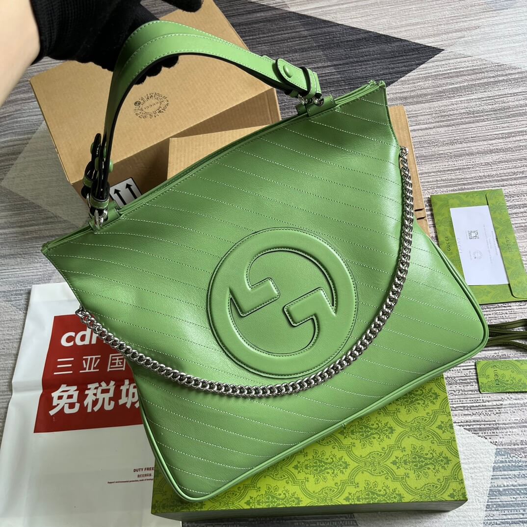 VBS751516 Blondie Handbag 34.5cm light green COWHIDE/ REAL LEATHER