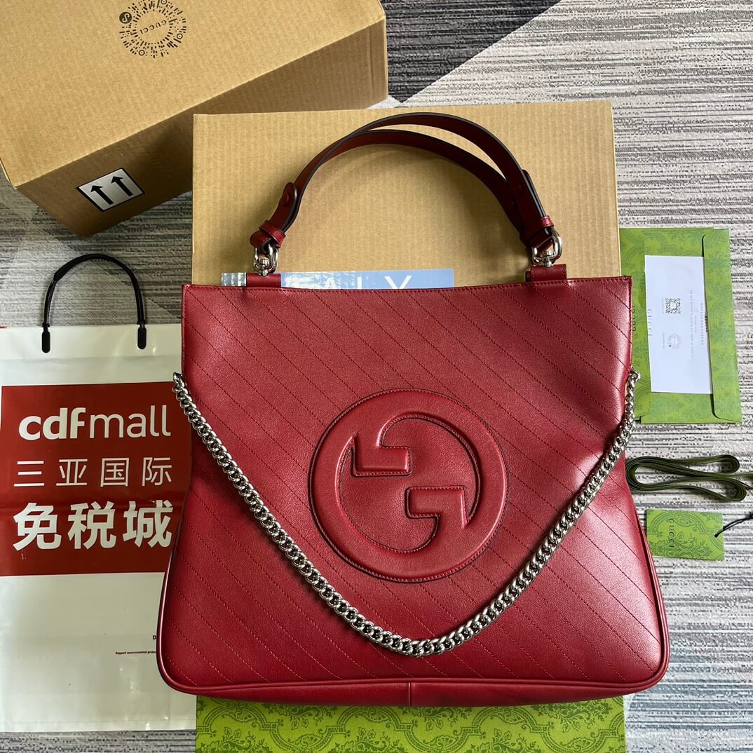 VBS751516 Blondie Handbag 34.5cm red COWHIDE/ REAL LEATHER