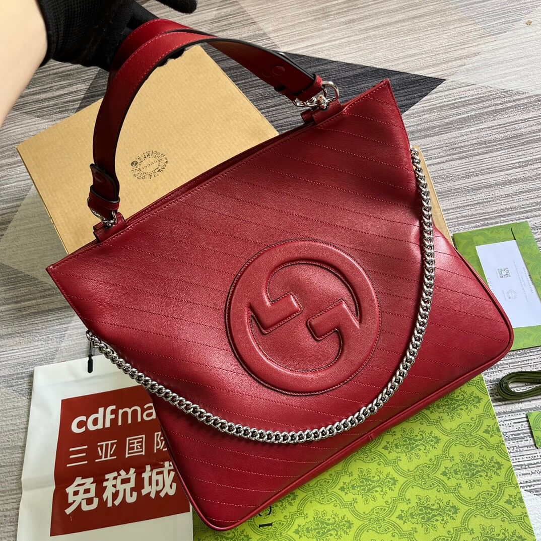 VBS751516 Blondie Handbag 34.5cm red COWHIDE/ REAL LEATHER