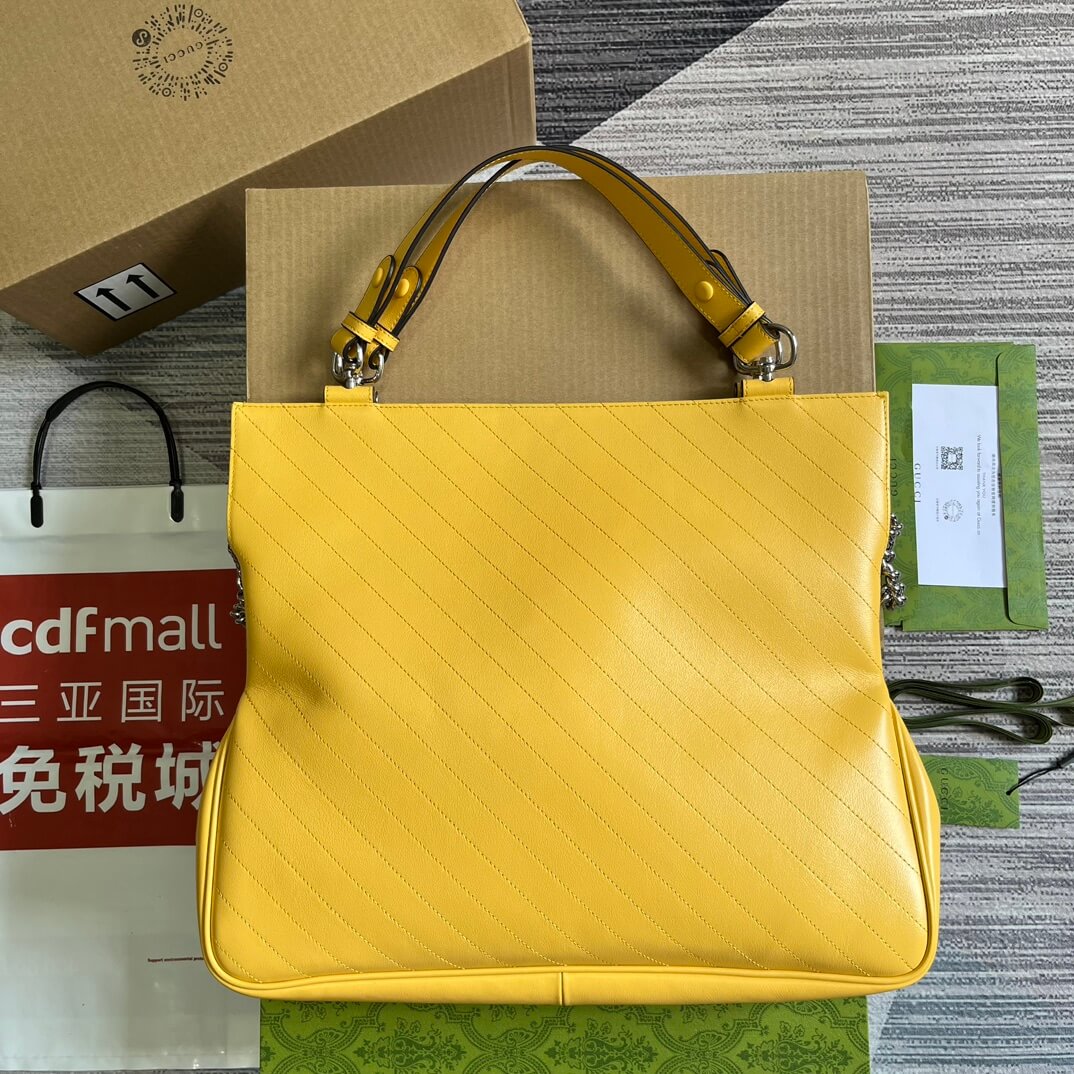 VBS751516 Blondie Handbag 34.5cm yellow COWHIDE/ REAL LEATHER