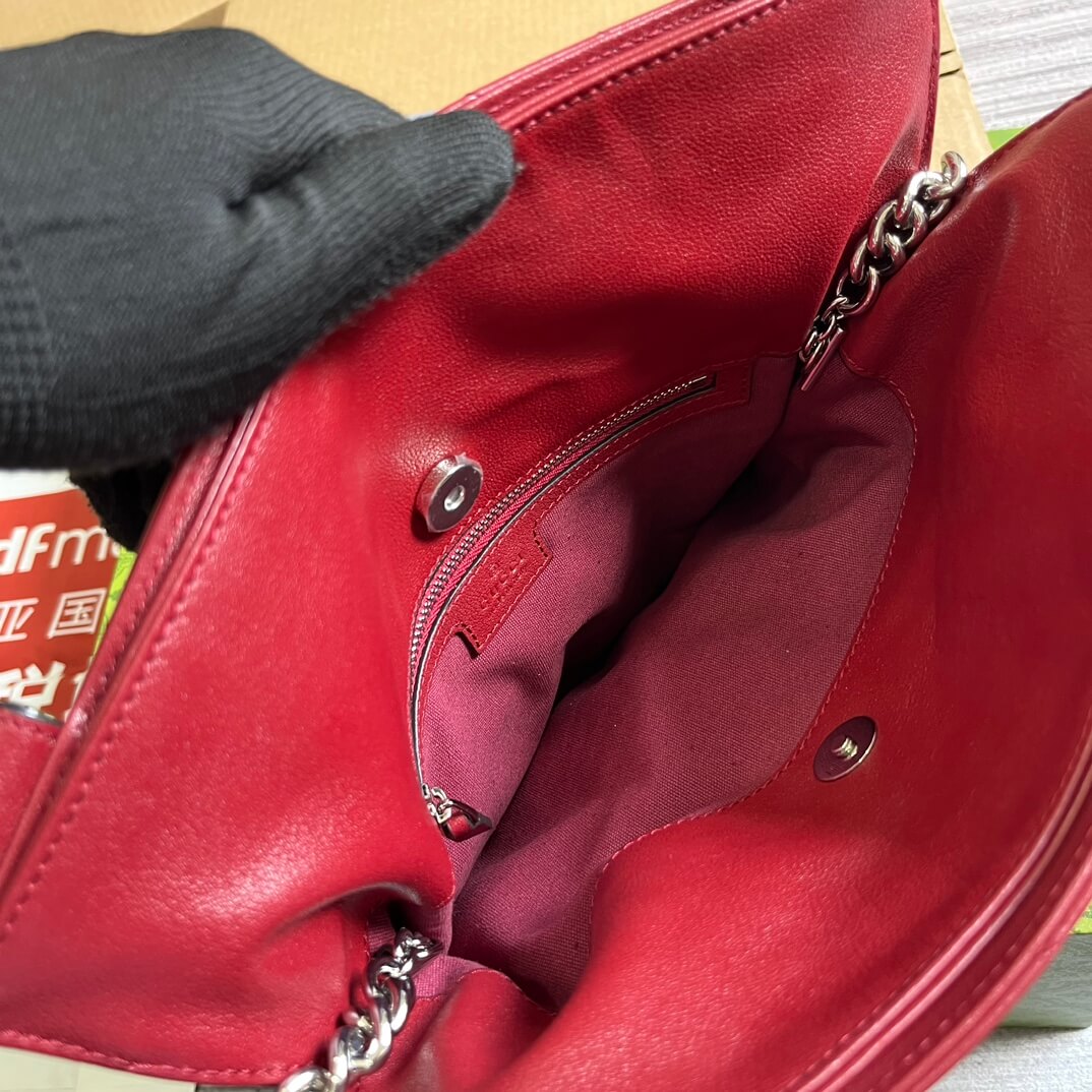 VBS751518 Blondie Handbag 24cm red leather Free shipping