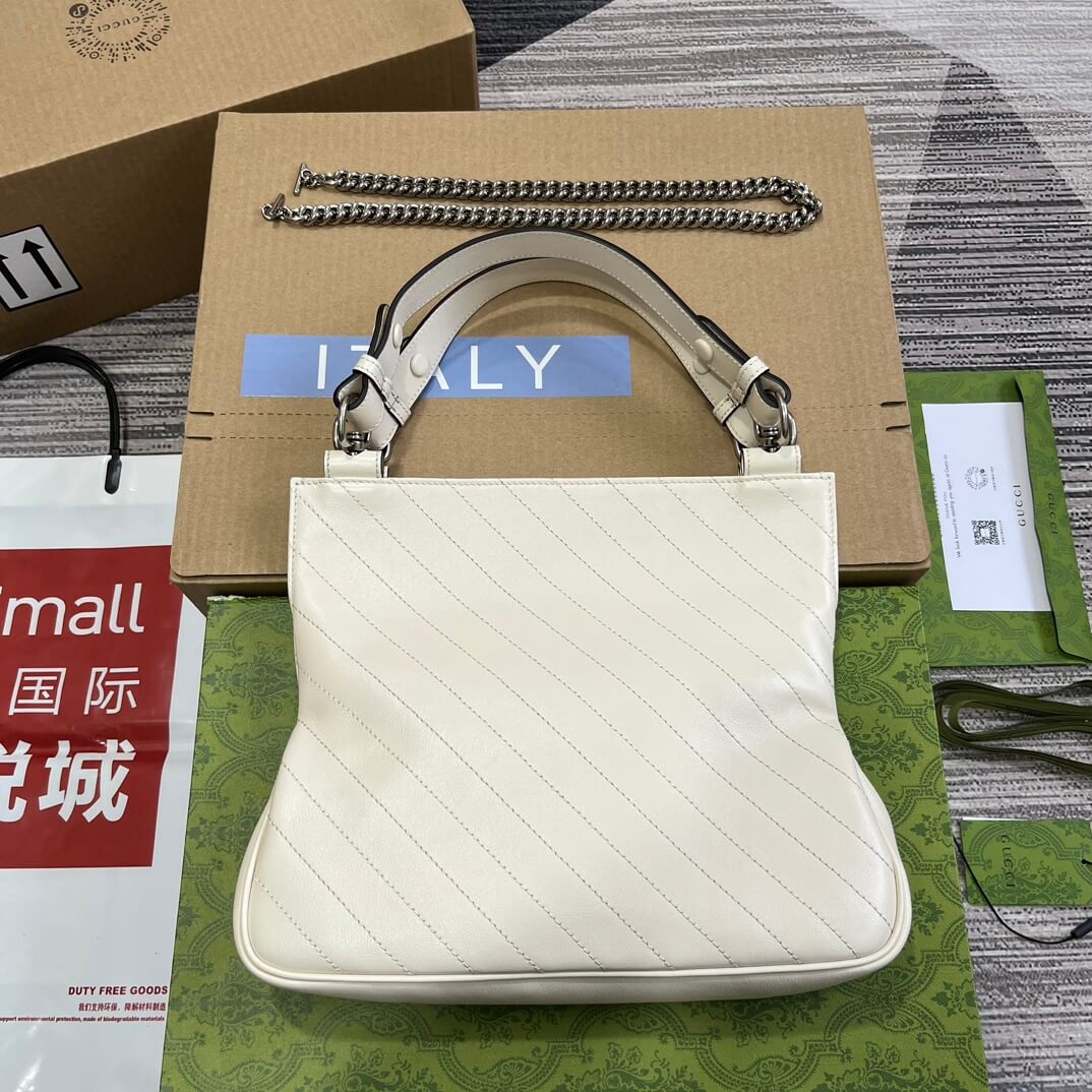 VBS751518 Blondie Handbag 24cm white leather Free shipping