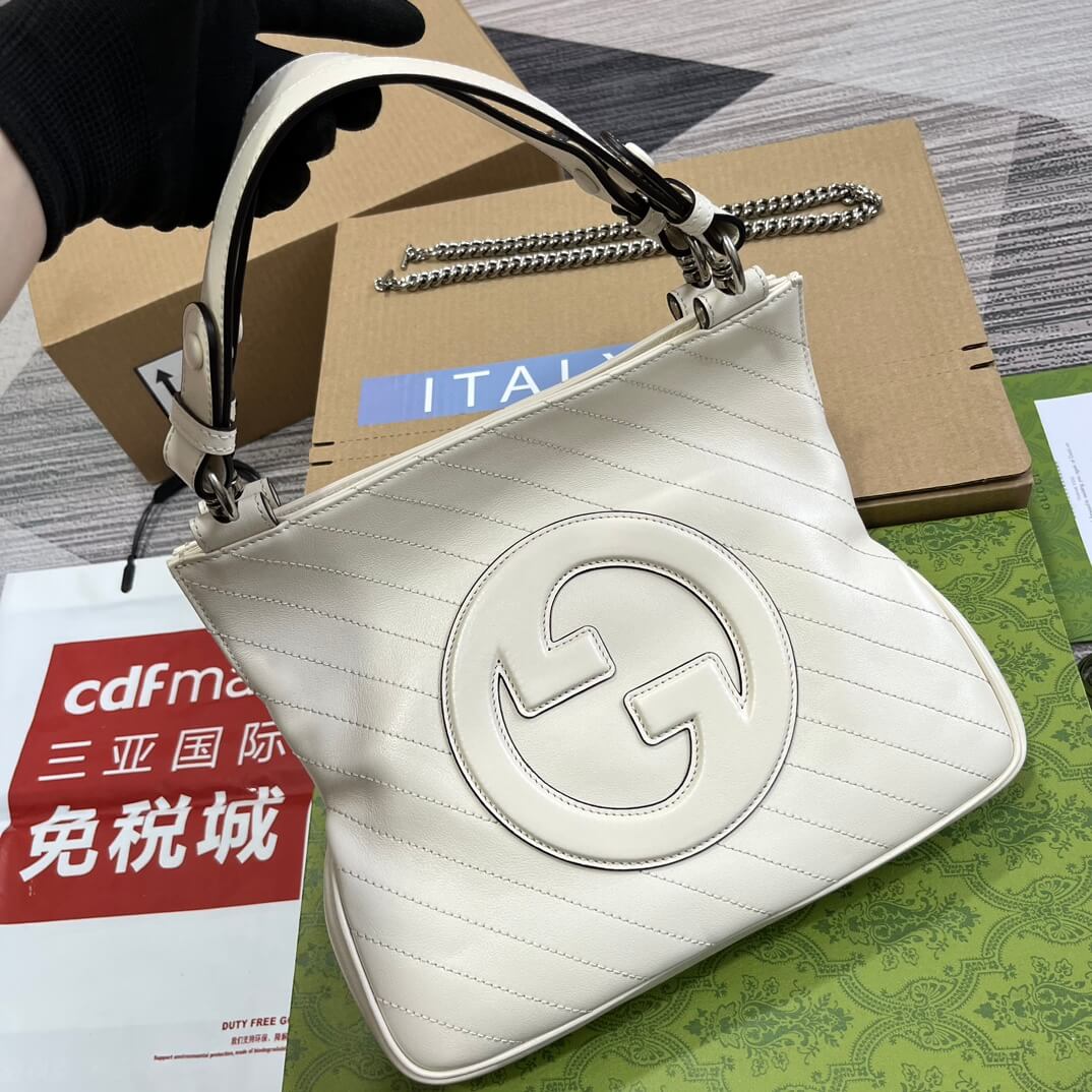 VBS751518 Blondie Handbag 24cm white leather Free shipping