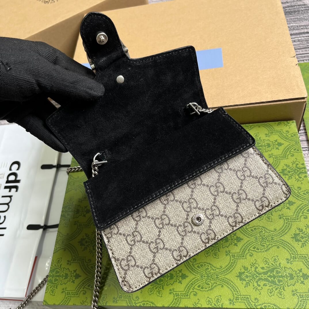 VBS752029 Dionysus Handbag Supreme 18cm Black PVC Free shipping