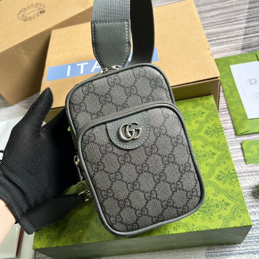 VBS752565 Supreme cross body bags 12cm Grey PVC Free shipping