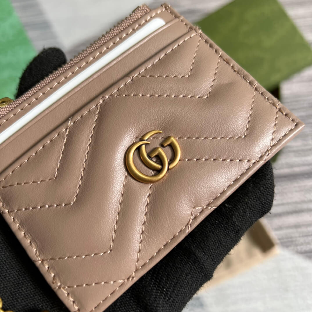 VBS 627064 Marmont wallet 10cm Milk tea color Canvas
