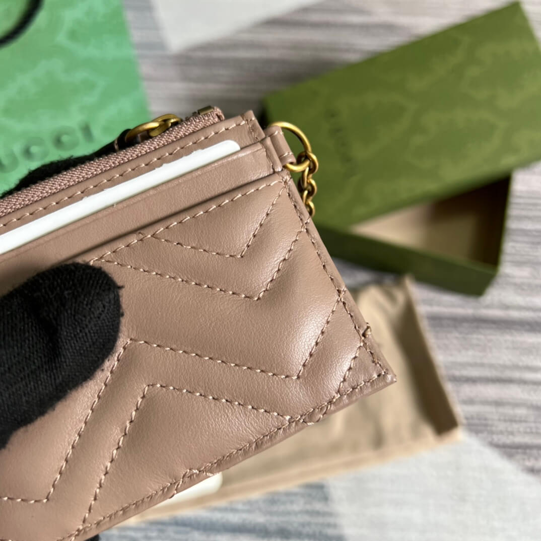 VBS 627064 Marmont wallet 10cm Milk tea color Canvas