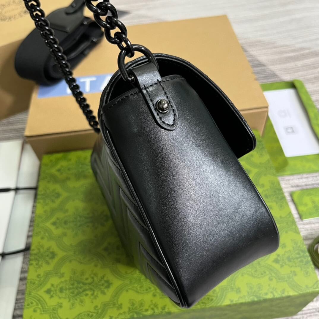 VBS 739681 Marmont shoulder bag 18cm black Leather