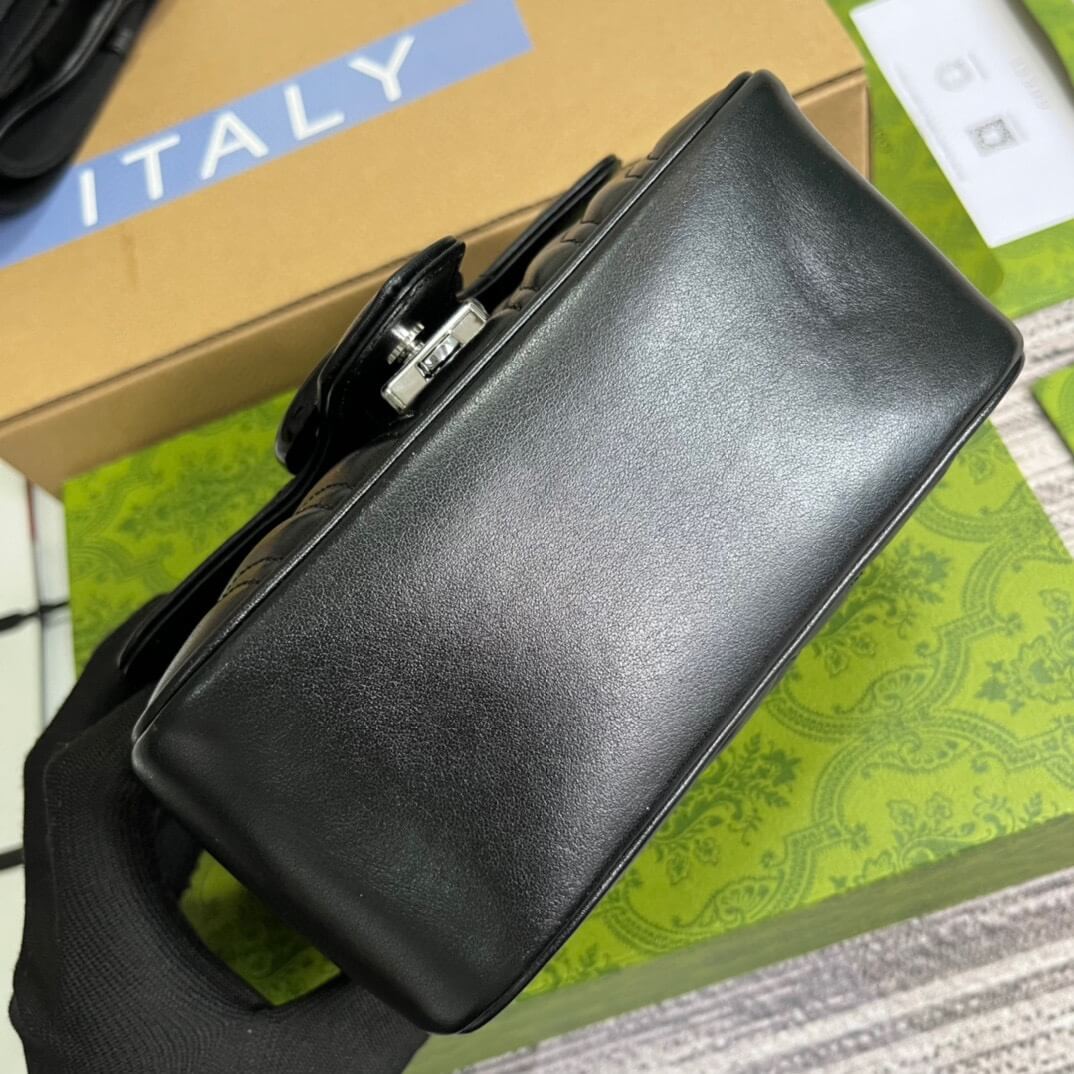 VBS 739681 Marmont shoulder bag 18cm black Leather