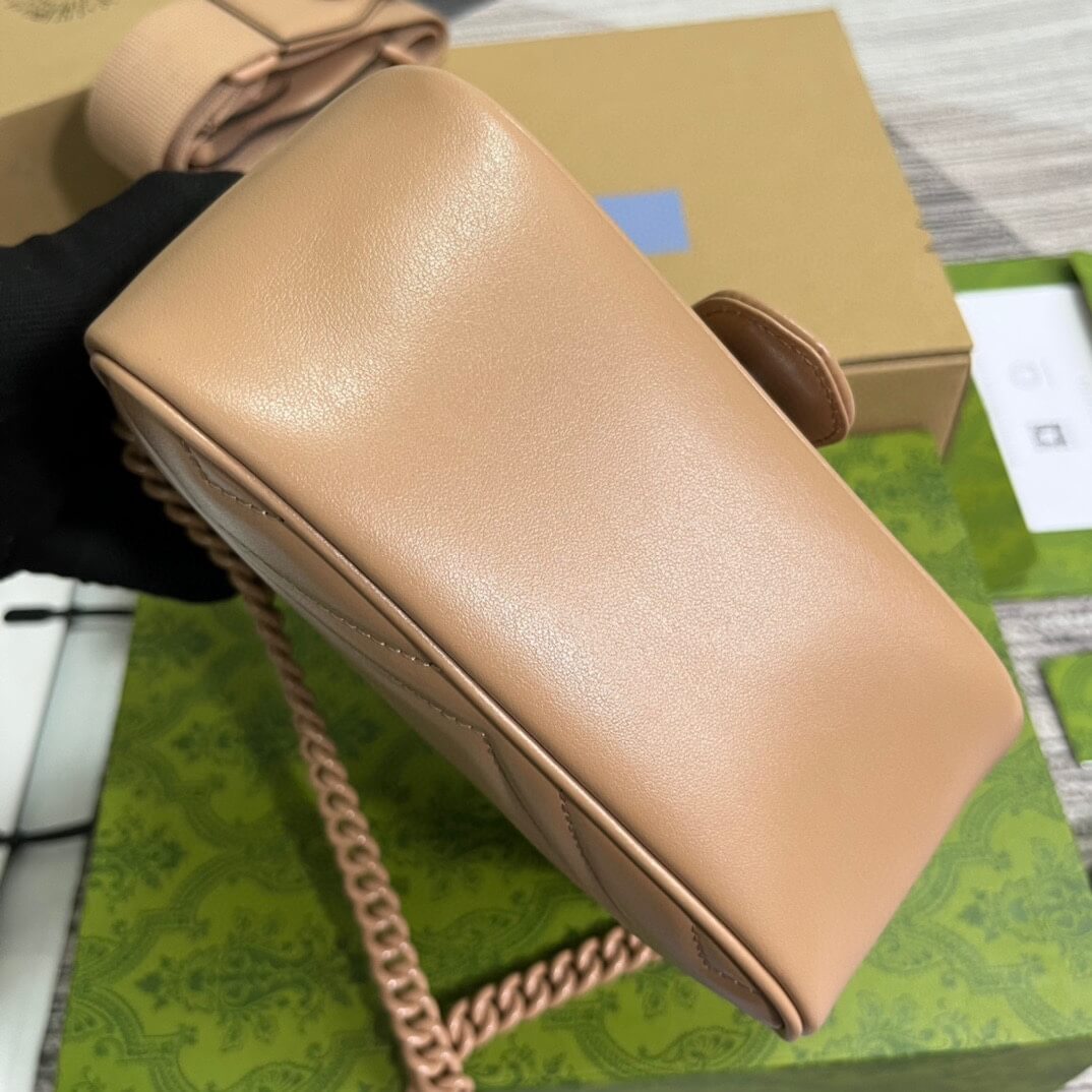 VBS 739681 Marmont shoulder bag 18cm rose beige Leather