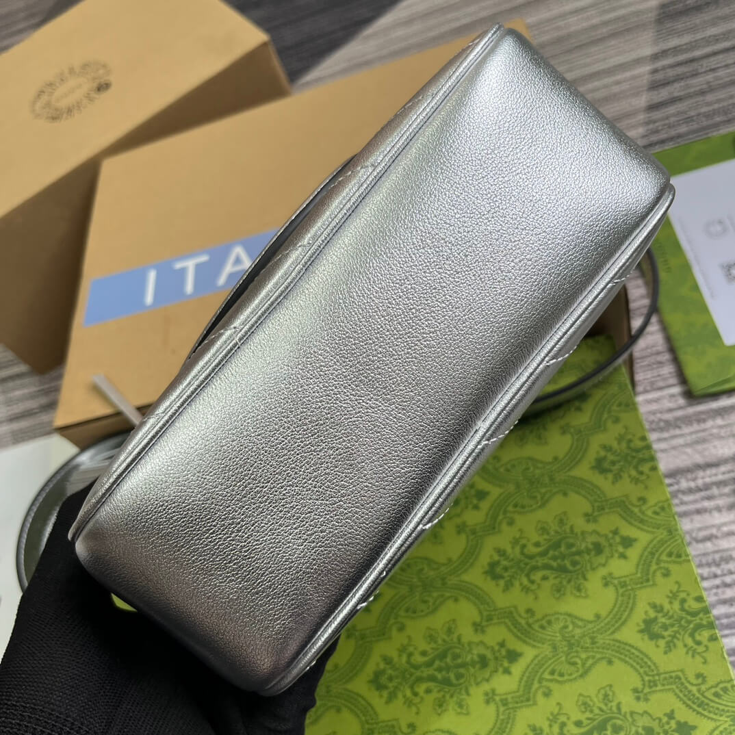 VBS 742360 Blondie shoulder bag 21cm Silver leather Free shipping