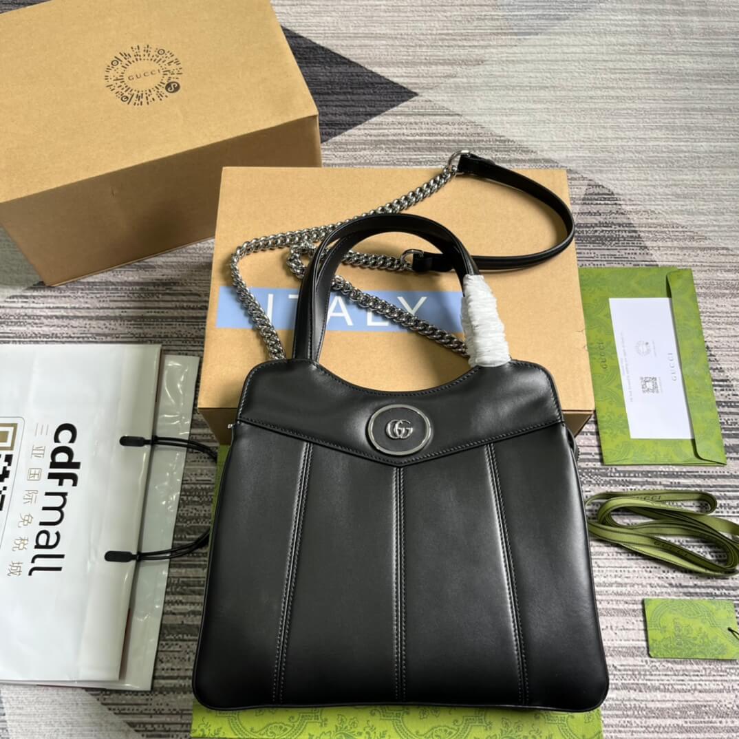 VBS 745918 totes Handbag 28cm Black/Genuine Leather