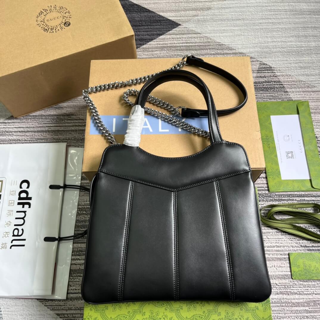 VBS 745918 totes Handbag 28cm Black/Genuine Leather