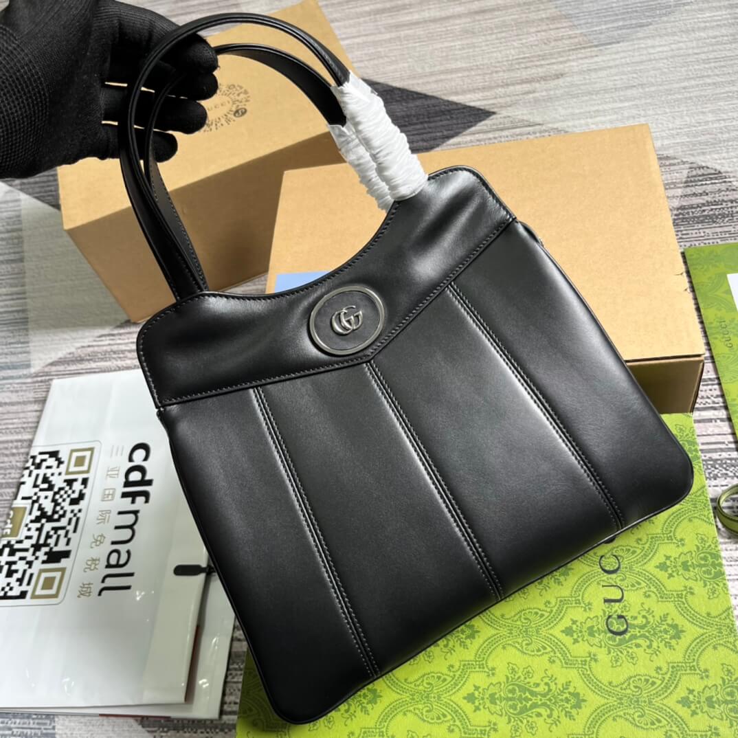 VBS 745918 totes Handbag 28cm Black/Genuine Leather