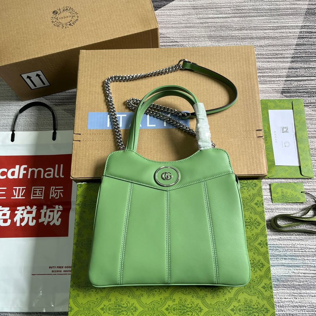 VBS 745918 totes Handbag 28cm light green/Genuine Leather