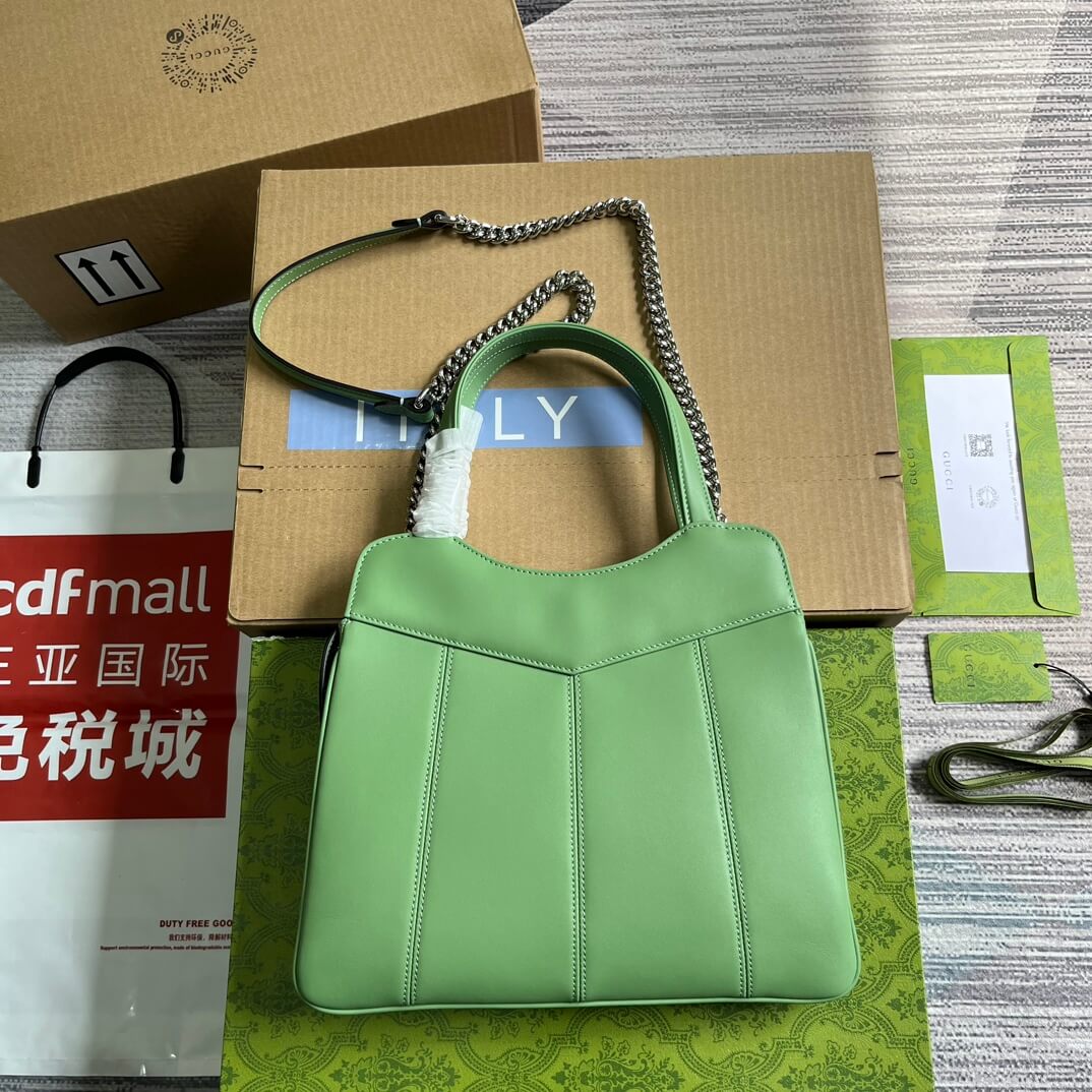VBS 745918 totes Handbag 28cm light green/Genuine Leather