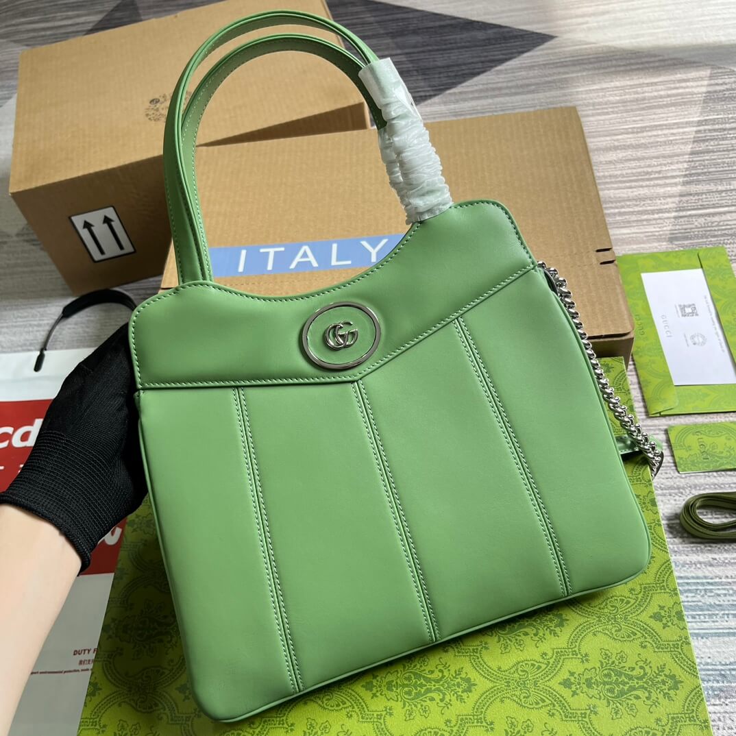 VBS 745918 totes Handbag 28cm light green/Genuine Leather