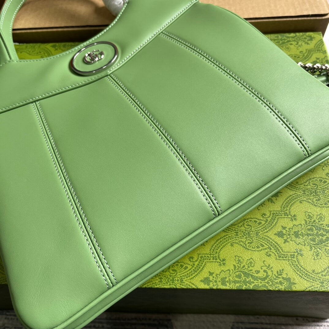 VBS 745918 totes Handbag 28cm light green/Genuine Leather