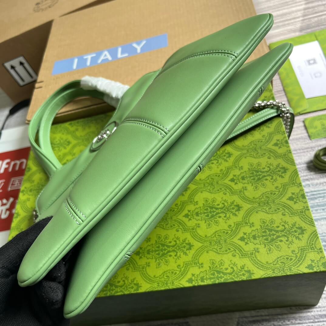 VBS 745918 totes Handbag 28cm light green/Genuine Leather