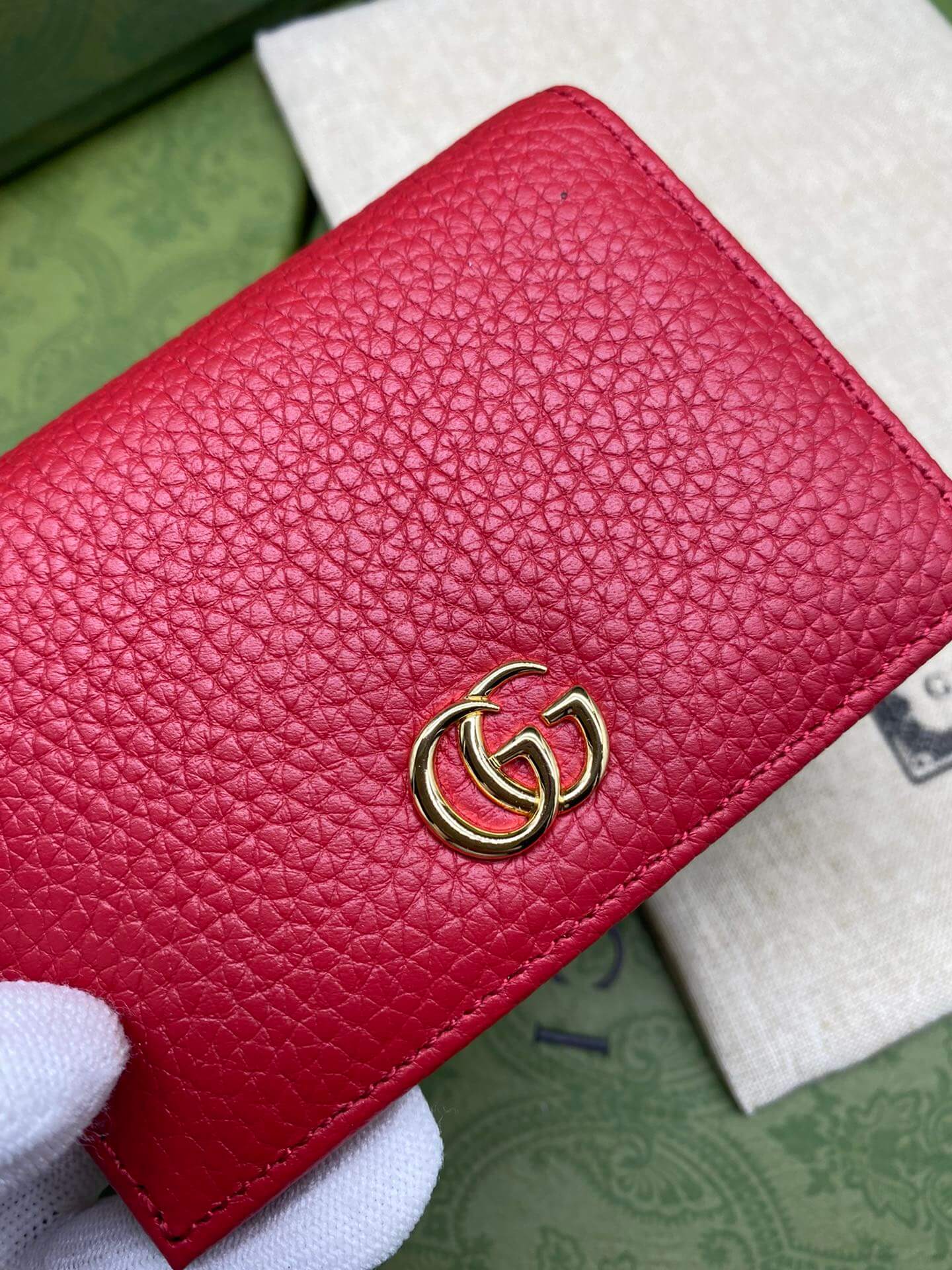 VBS Pure cowhide wallet red short design