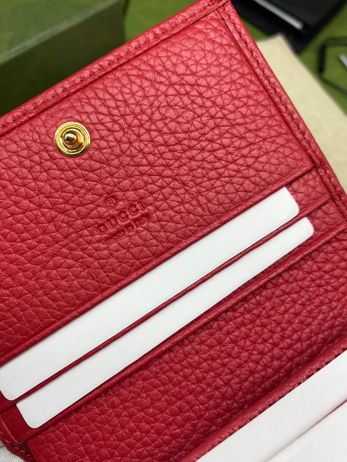 VBS Pure cowhide wallet red short design