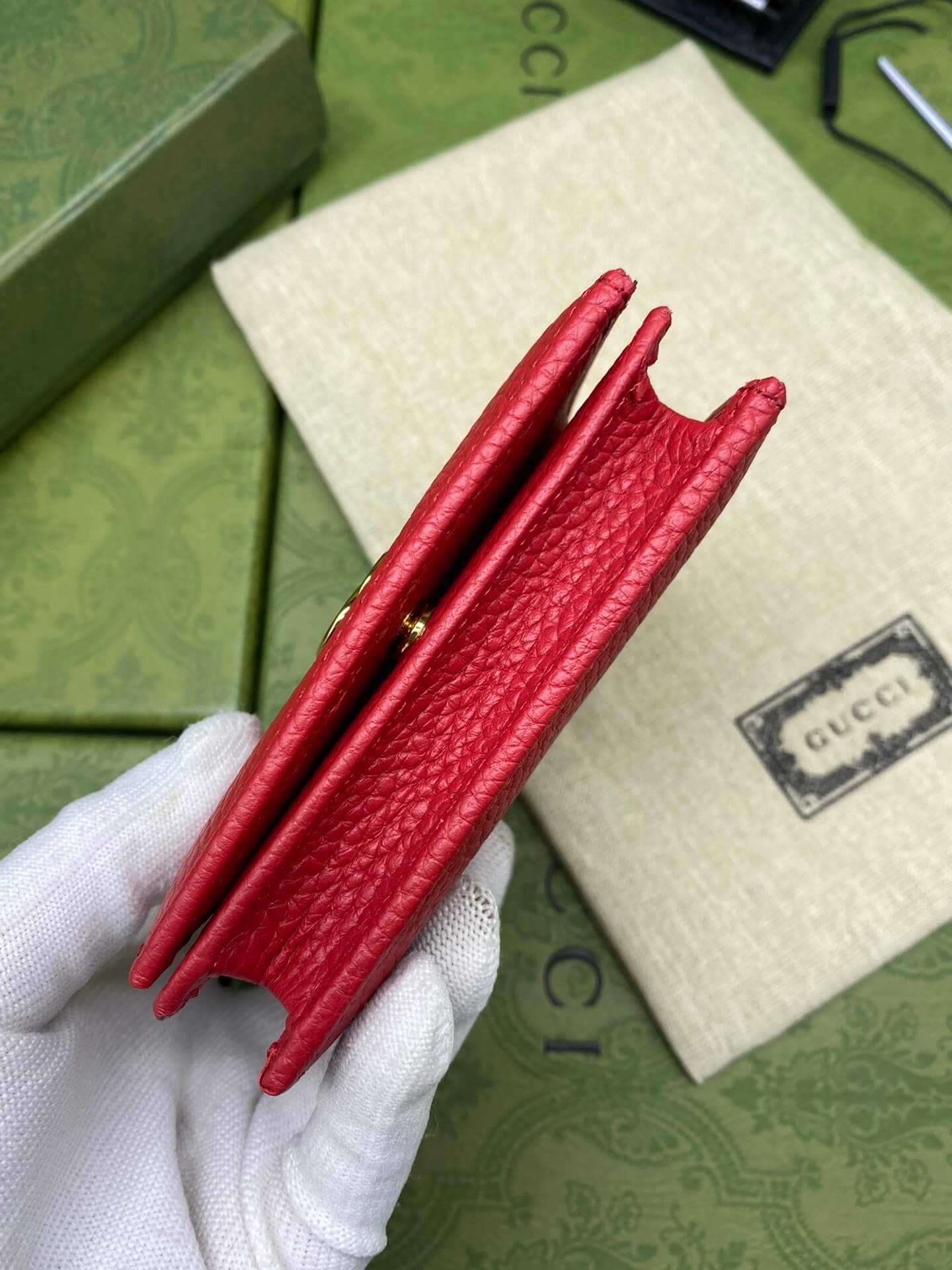 VBS Pure cowhide wallet red short design