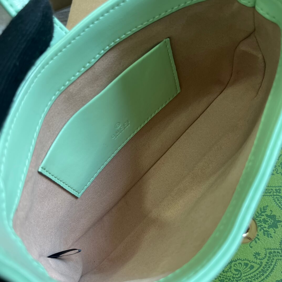 VBS637091 Handbag subaxillary bag 19cm light green cowhide