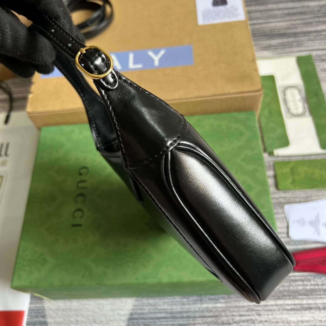 VBS637091 Handbag subaxillary bag 19cm black cowhide