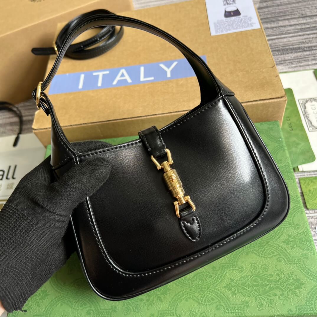 VBS637091 Handbag subaxillary bag 19cm black cowhide