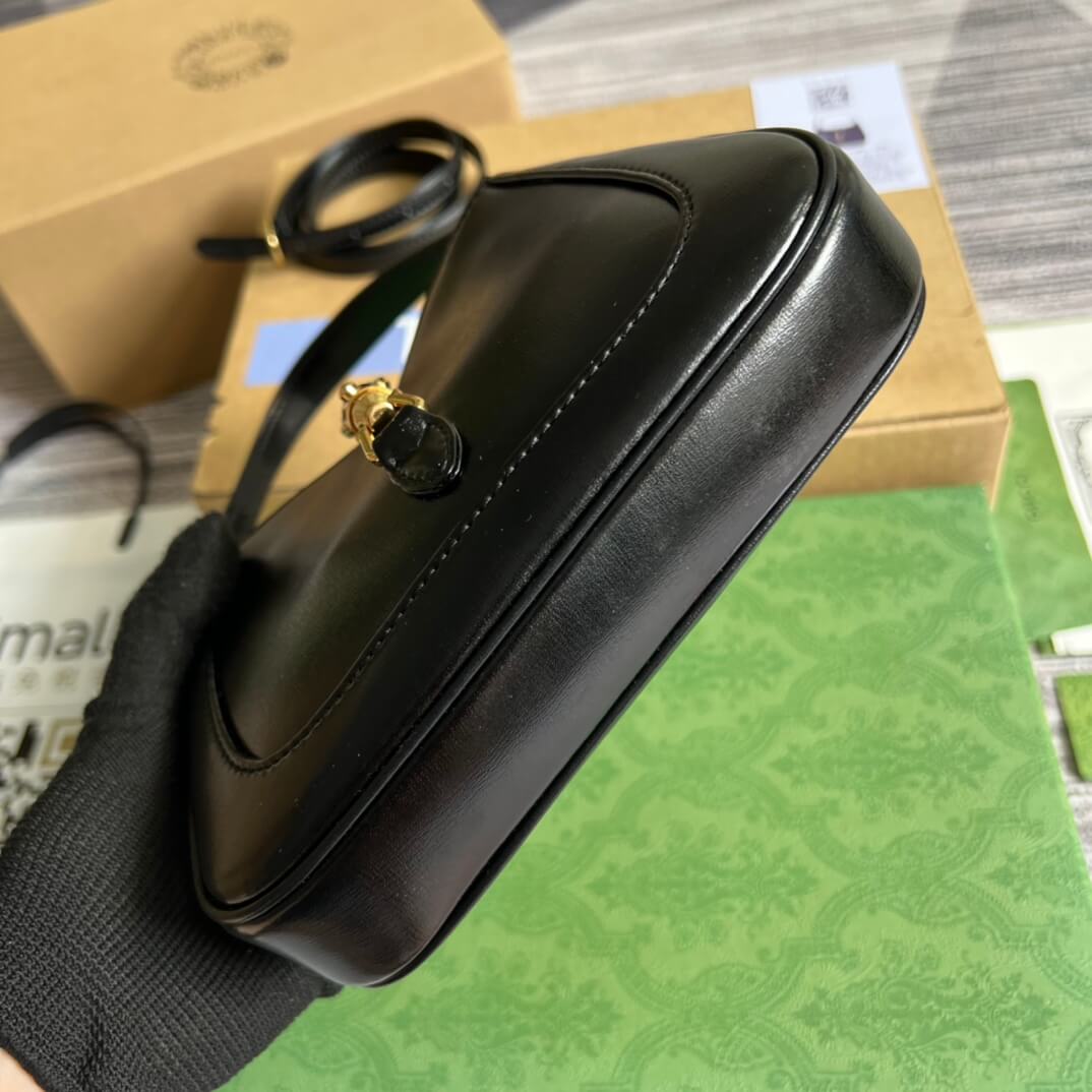 VBS637091 Handbag subaxillary bag 19cm black cowhide