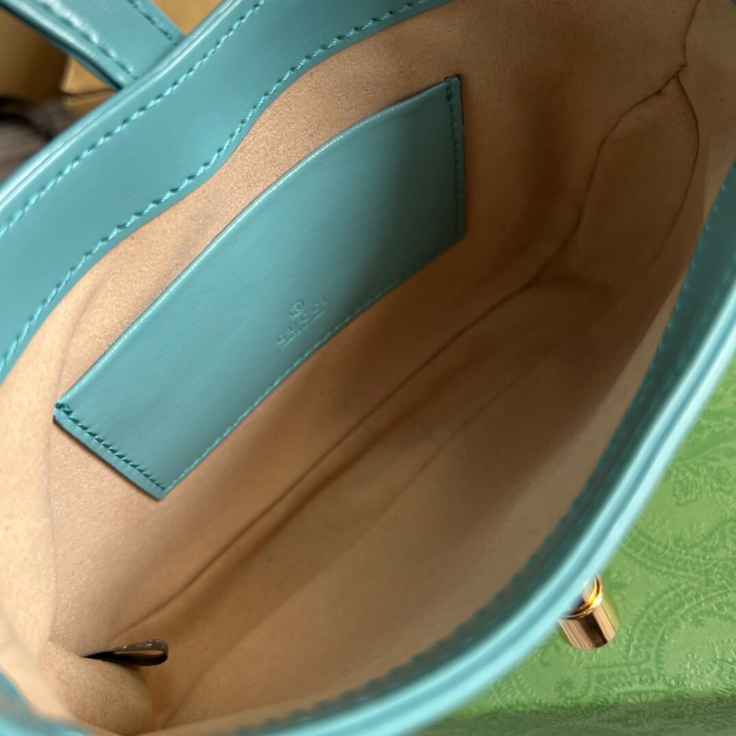 VBS637091 Handbag subaxillary bag 19cm blue cowhide