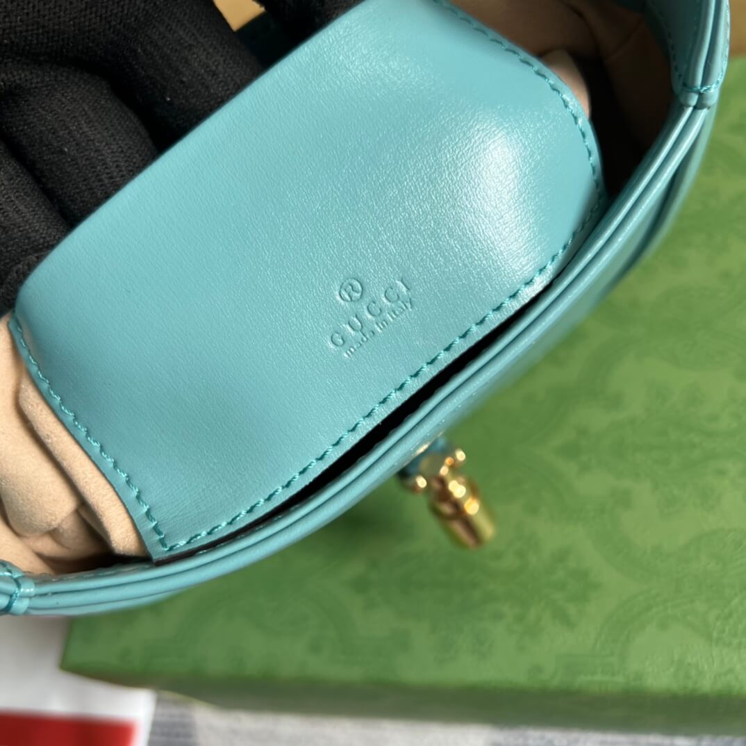 VBS637091 Handbag subaxillary bag 19cm blue cowhide