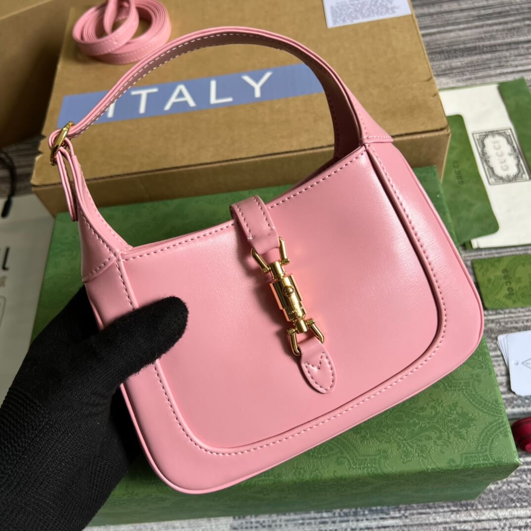 VBS637091 Handbag subaxillary bag 19cm pink cowhide