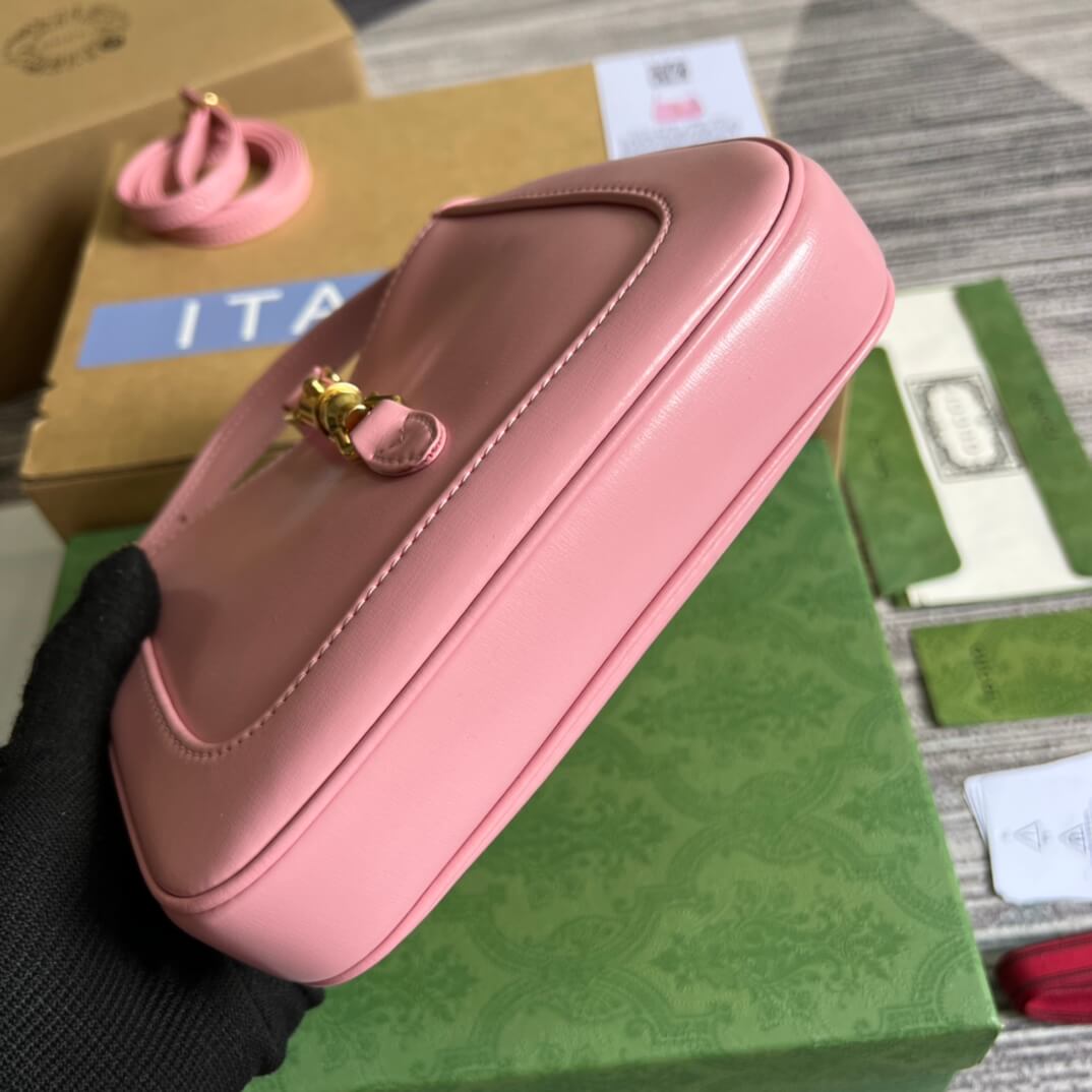 VBS637091 Handbag subaxillary bag 19cm pink cowhide