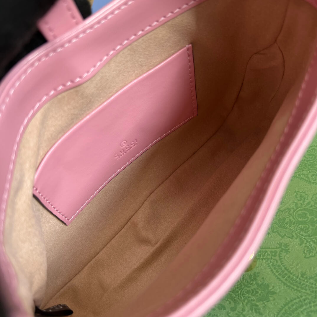 VBS637091 Handbag subaxillary bag 19cm pink cowhide