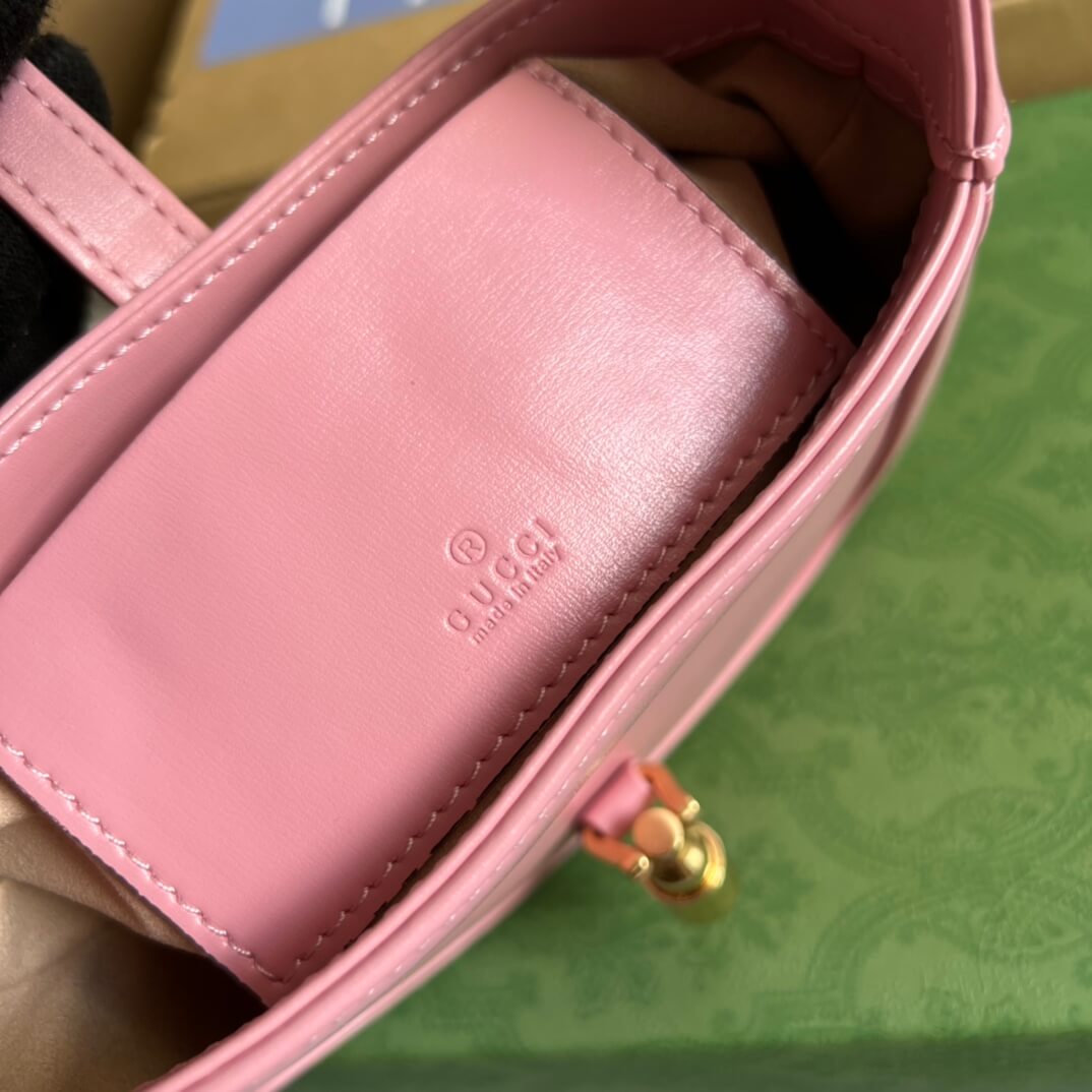 VBS637091 Handbag subaxillary bag 19cm pink cowhide
