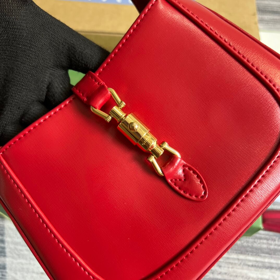 VBS637091 Handbag subaxillary bag 19cm red cowhide