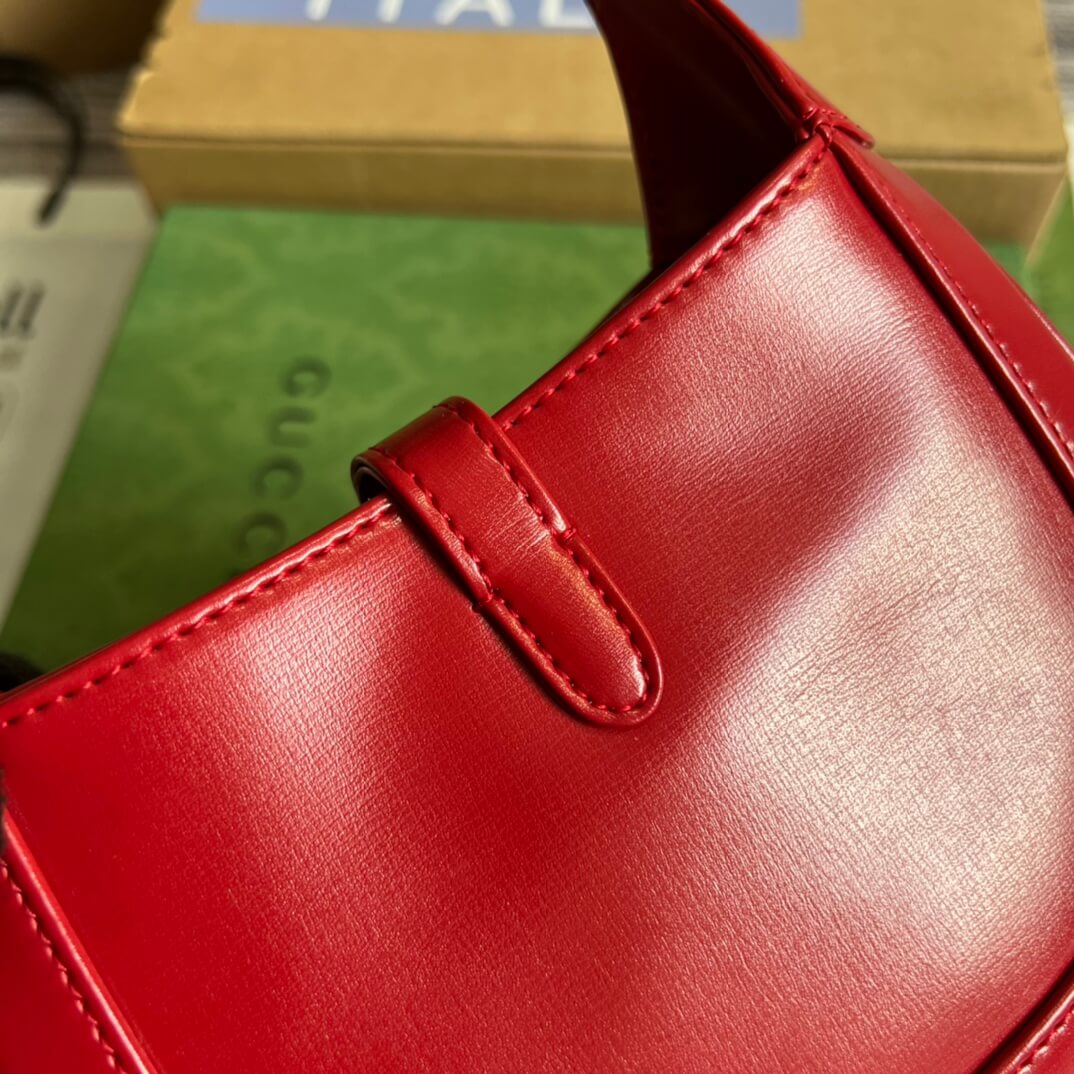 VBS637091 Handbag subaxillary bag 19cm red cowhide